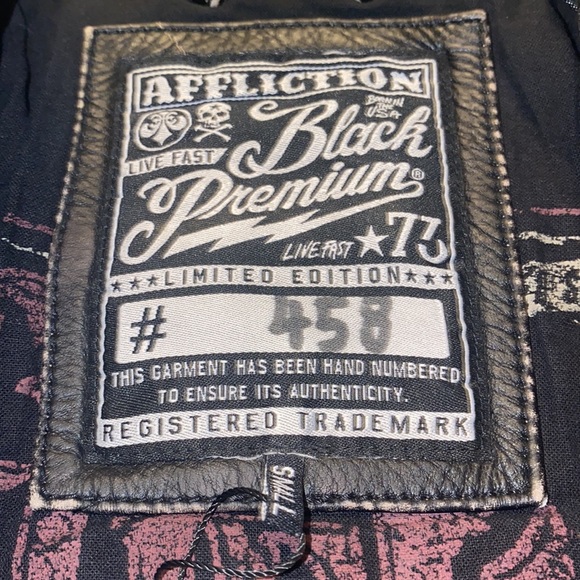 NWT Affliction Full Measure Leather Jacket. - Picture 9 of 11